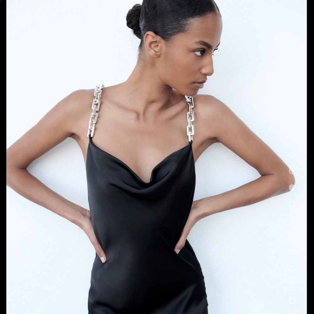 (❌SOLD) (NWT) ZARA Strap Satin Midi Dress